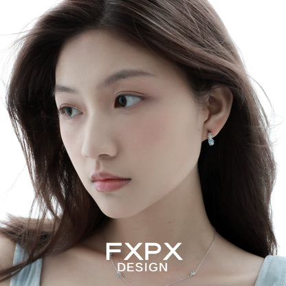 Vintage Blue Rose Earrings