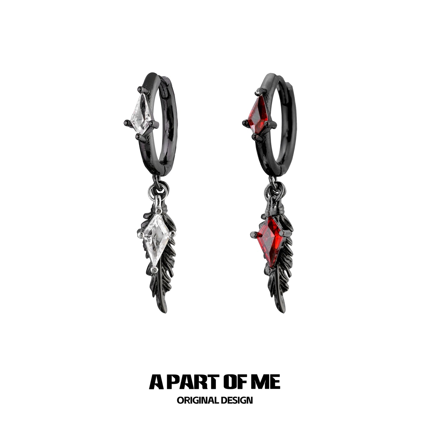 Y2K Feather Zircon Earrings