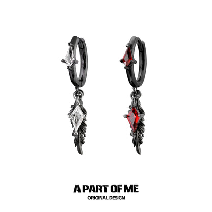 Y2K Feather Zircon Earrings