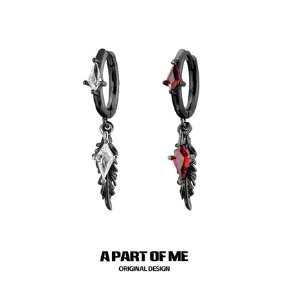 Y2K Feather Zircon Earrings