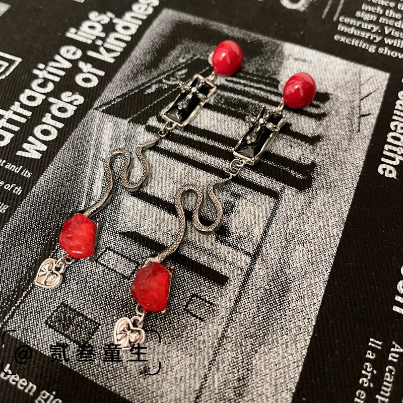 Snake Desire Cross Earrings