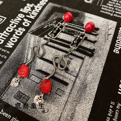 Snake Desire Cross Earrings