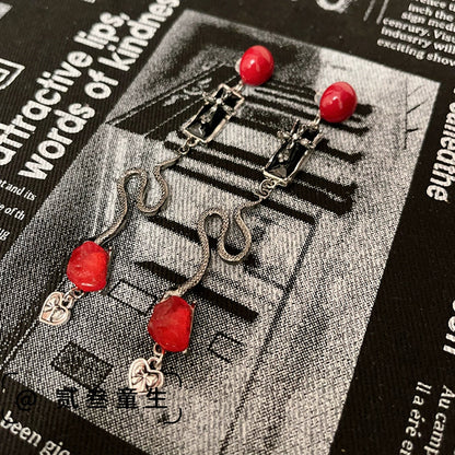 Snake Desire Cross Earrings