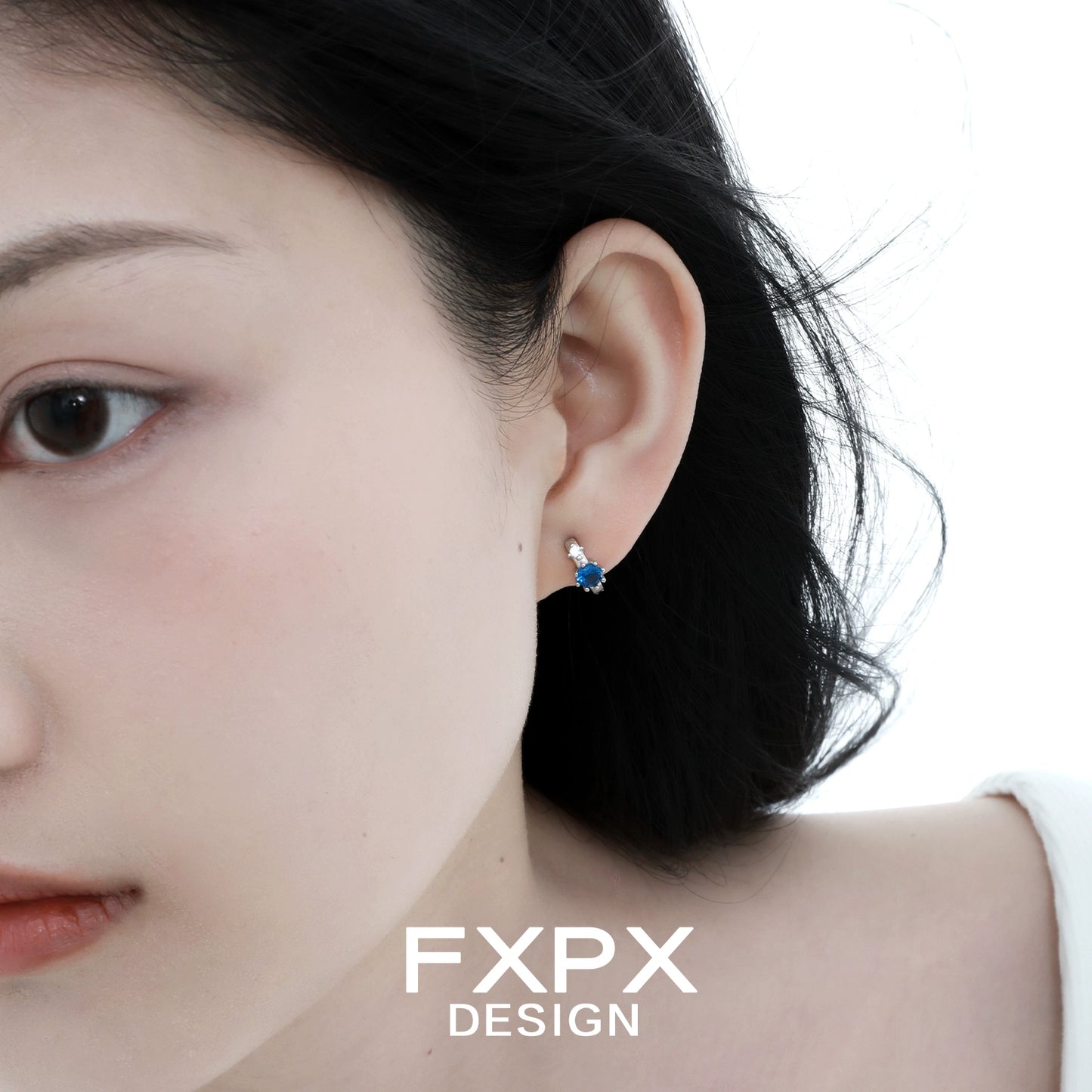 Frosted Blue Zircon Earrings