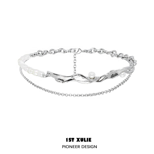 Y2K Sweet Pearl Textured Choker