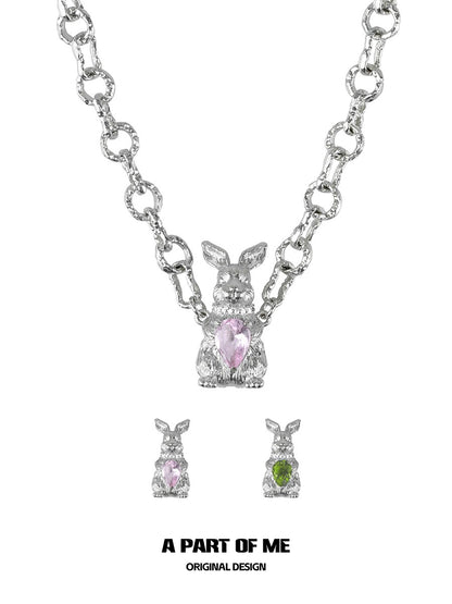 Diamond Rabbit Pendant Necklace