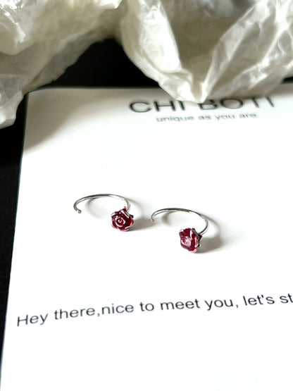 "Little Rose" Drip Glaze Earrings