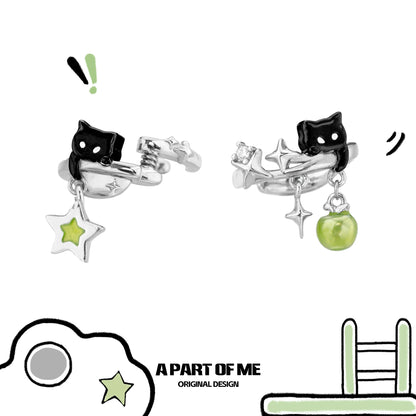 Black Cat Apple Ear Cuffs