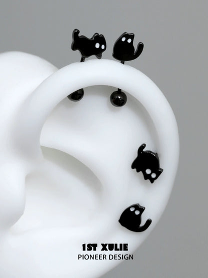 Midnight Devil Kitty Earrings