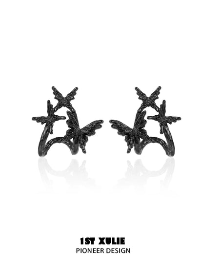 Dark Thorn Butterfly Earrings