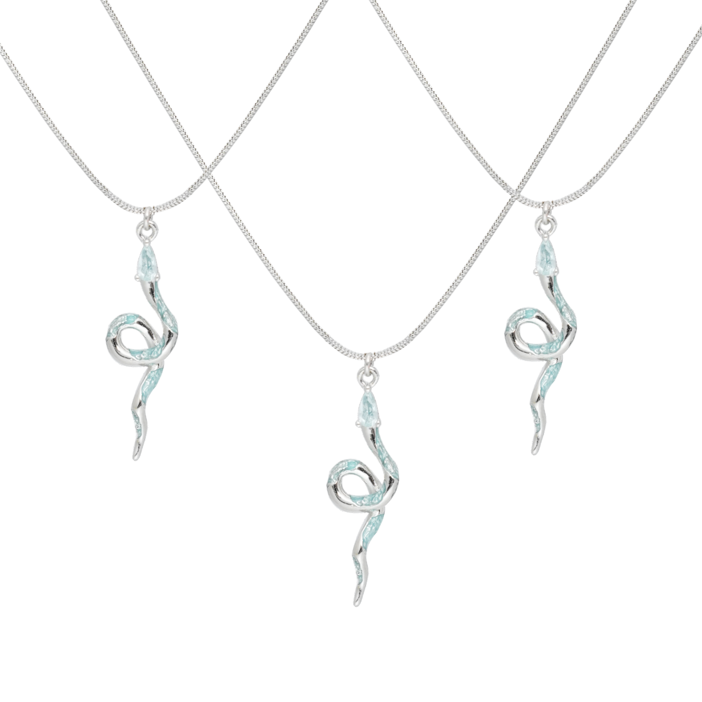 Frozen Snake Hime Silver Necklace