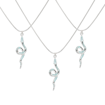 Frozen Snake Hime Silver Necklace