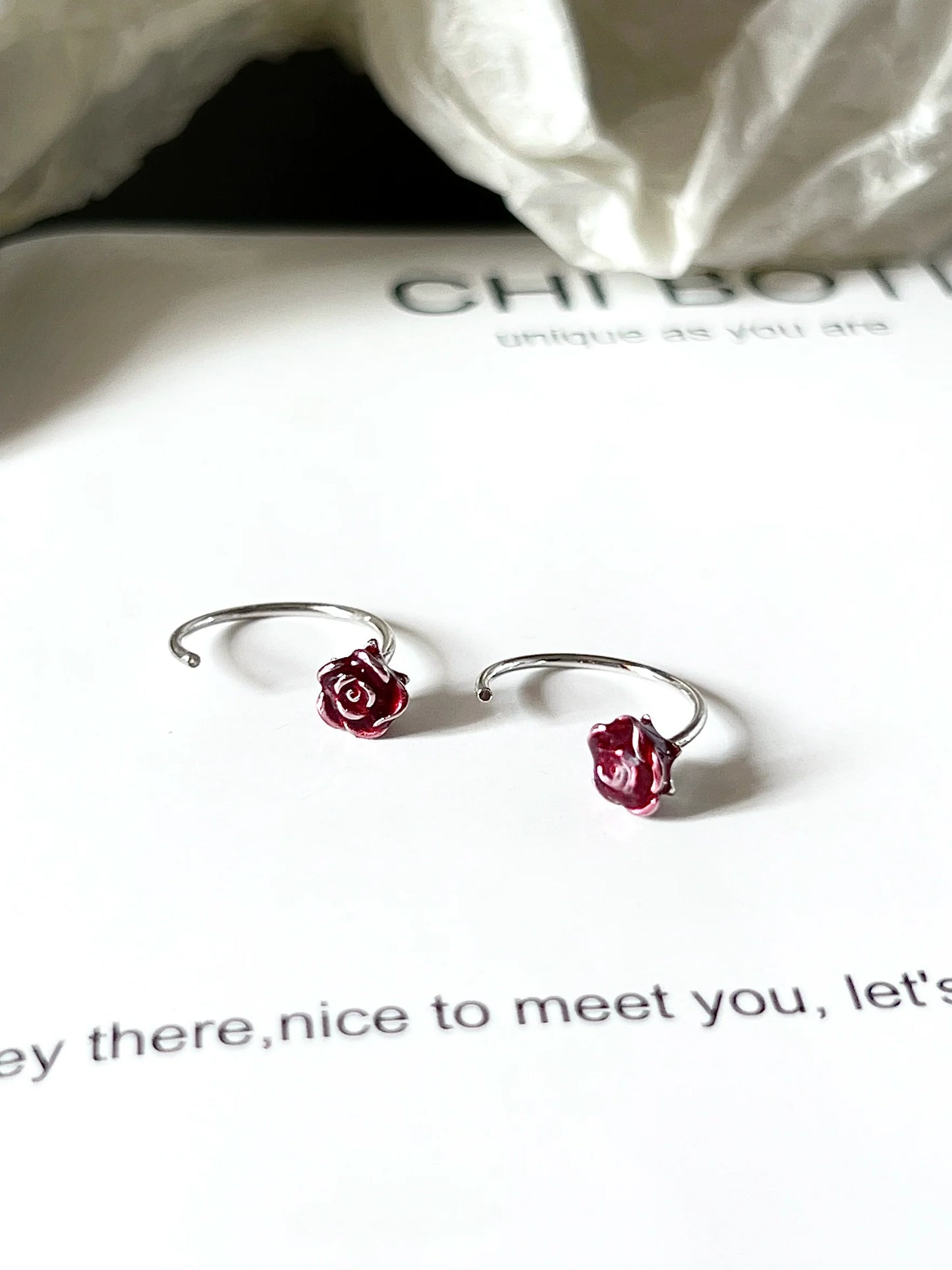 "Little Rose" Drip Glaze Earrings