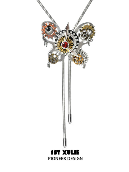 Cyber Butterfly Pull Necklace