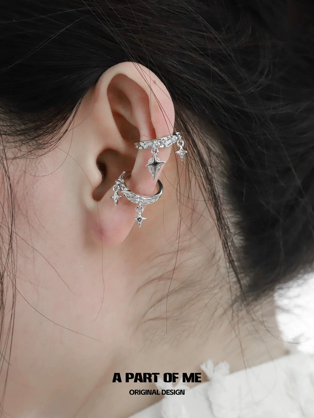 Shining Stars Zircon Ear Clips