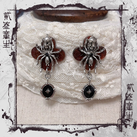 Skull Spider Bloody Earrings