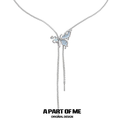 Haze Blue Butterfly Necklace