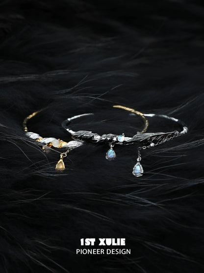 Black & Gold Feather Couple Bracelet
