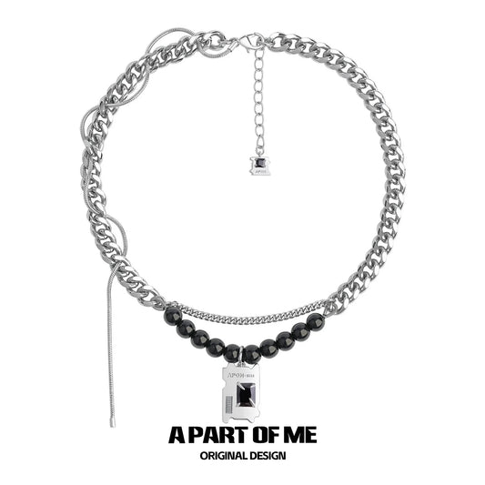 Y2K Dark Matter Beaded Necklace