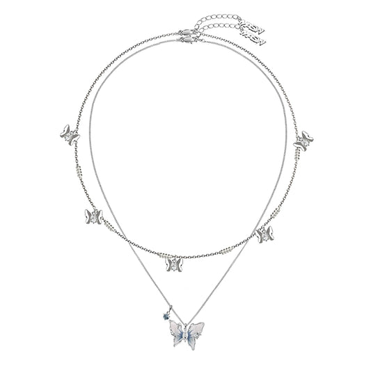 Starry Blue Butterfly Necklace