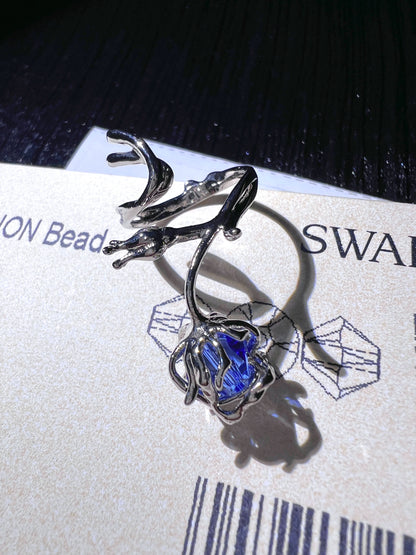 "Miracle Blue Rose" Vine Ring