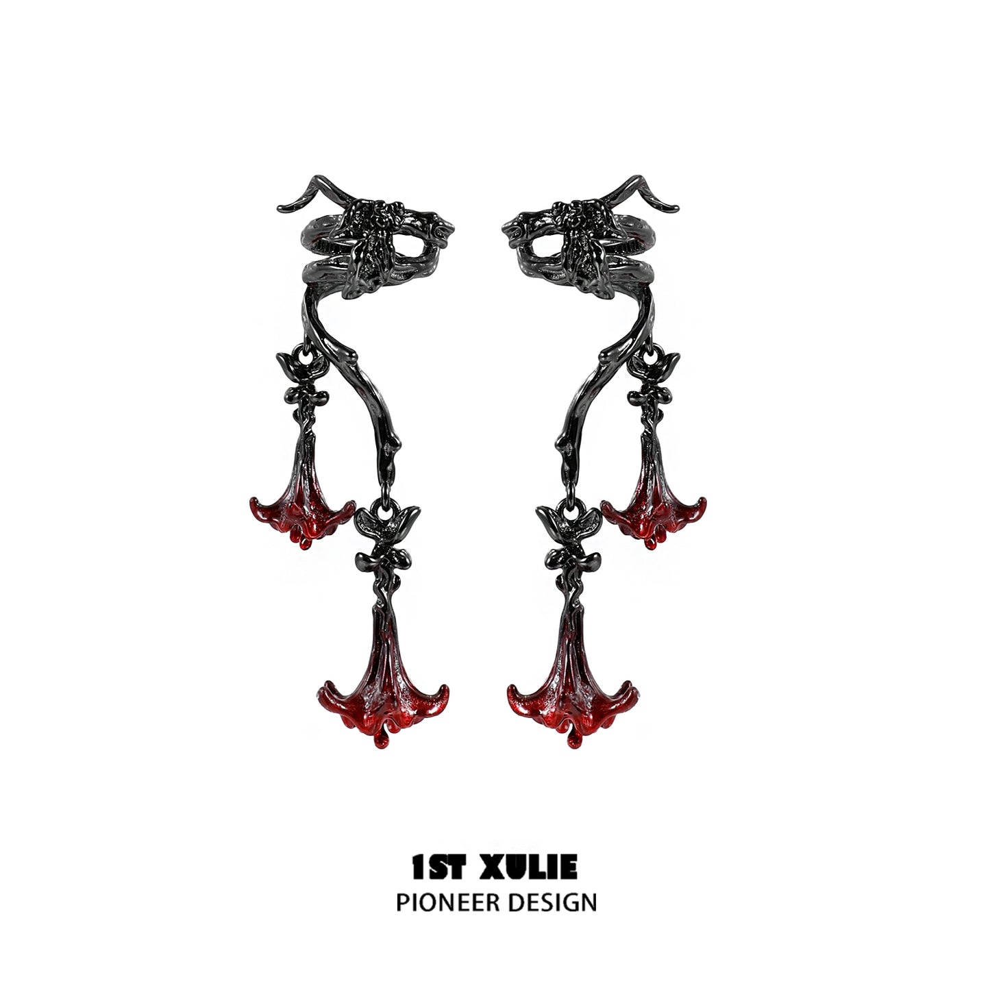 Mystic Noir Mandala Ear Cuffs