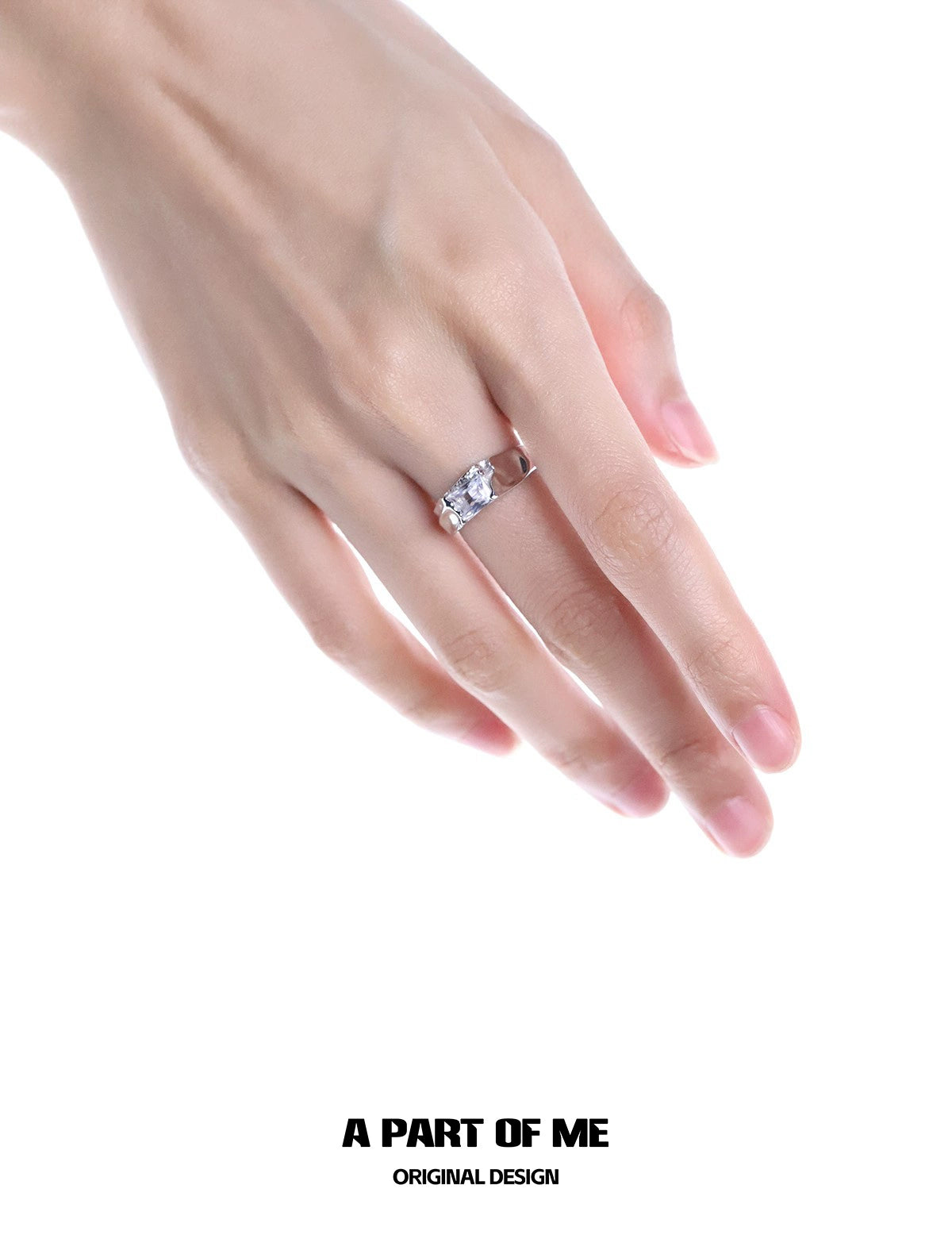 Cracked Texture Silver Ring