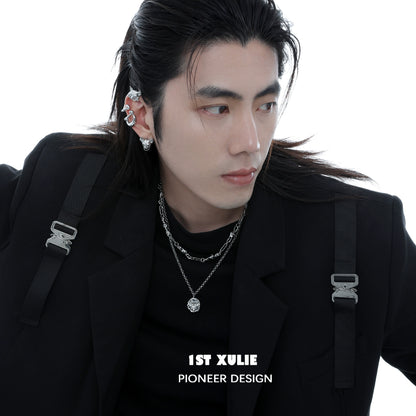Fierce Crowned Cat Clavicle Chain