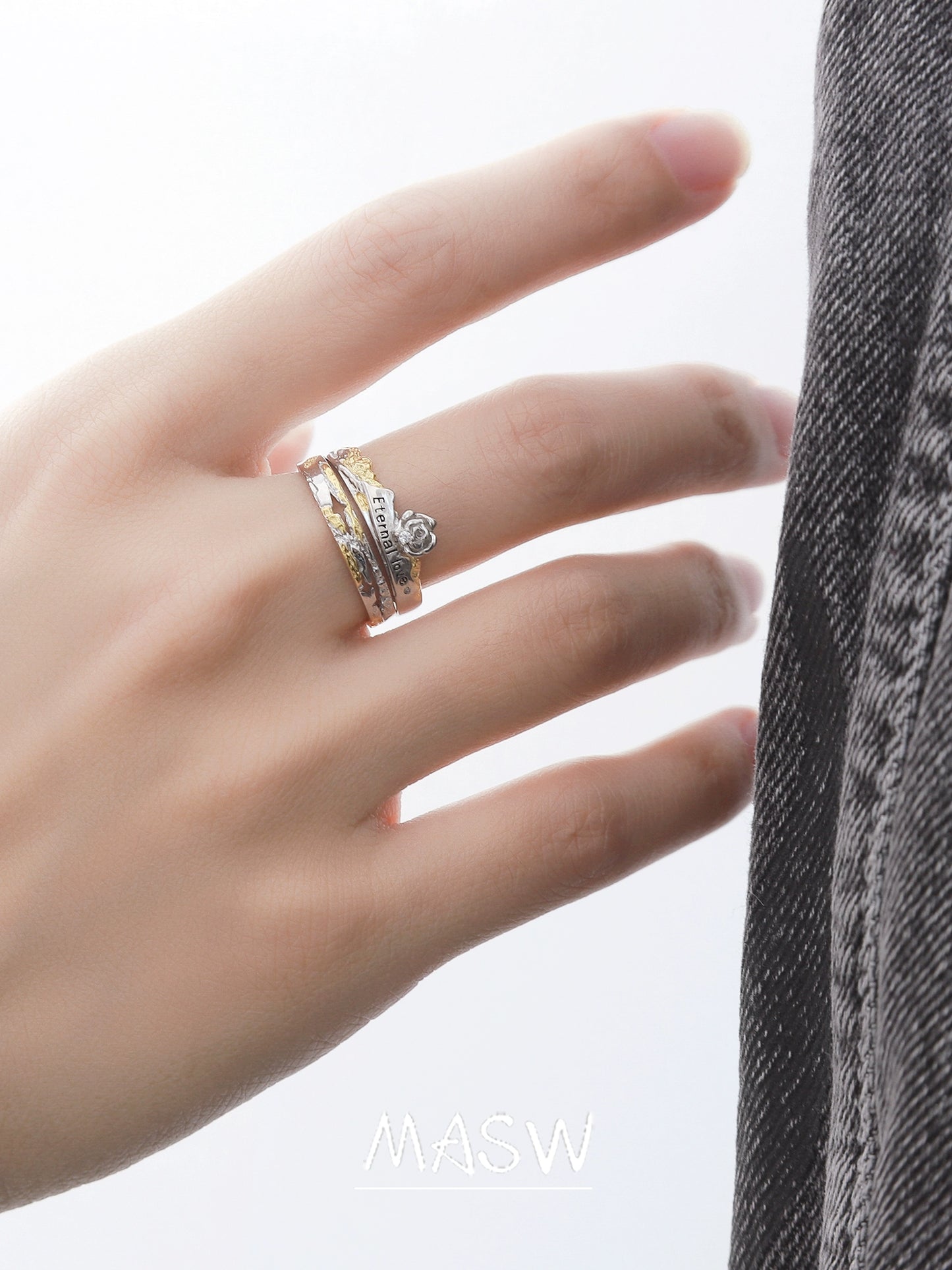 Gilded Rose & Star Ring