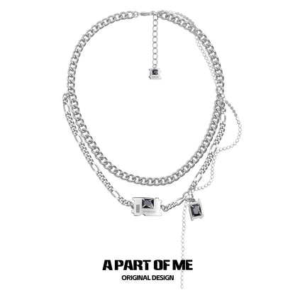 Double-layer Diamond Cuban Necklace