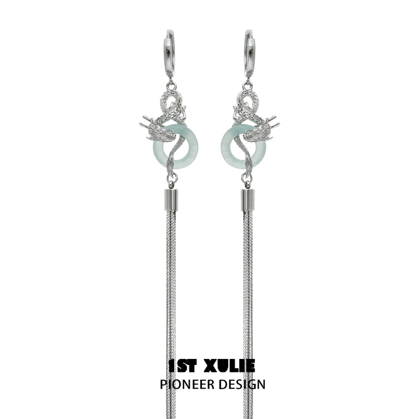 Chinese Dragon Whisper Tassel Earrings