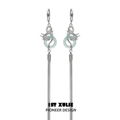 Chinese Dragon Whisper Tassel Earrings