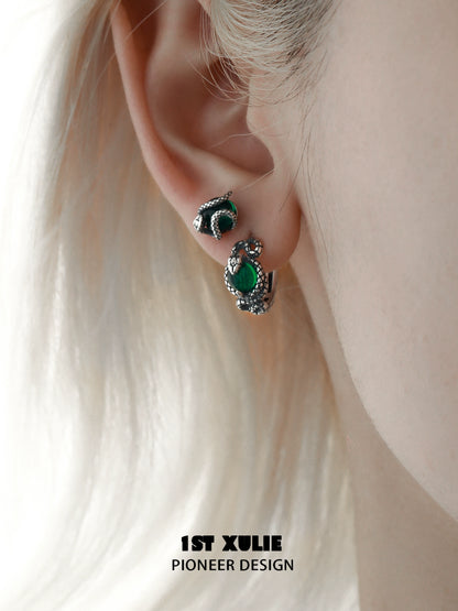 Y2K Slytherin Snake Fang Earrings
