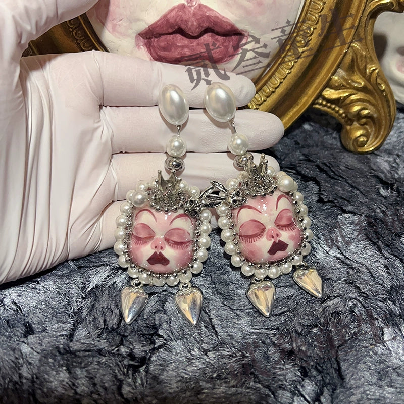 Earrings & Ear Cuffs-Ersan Tongsheng Original Heavy Industry Sweet Cool Niche Earrings Earclips Cute Niche Design Rock Punk Gift Recommendation