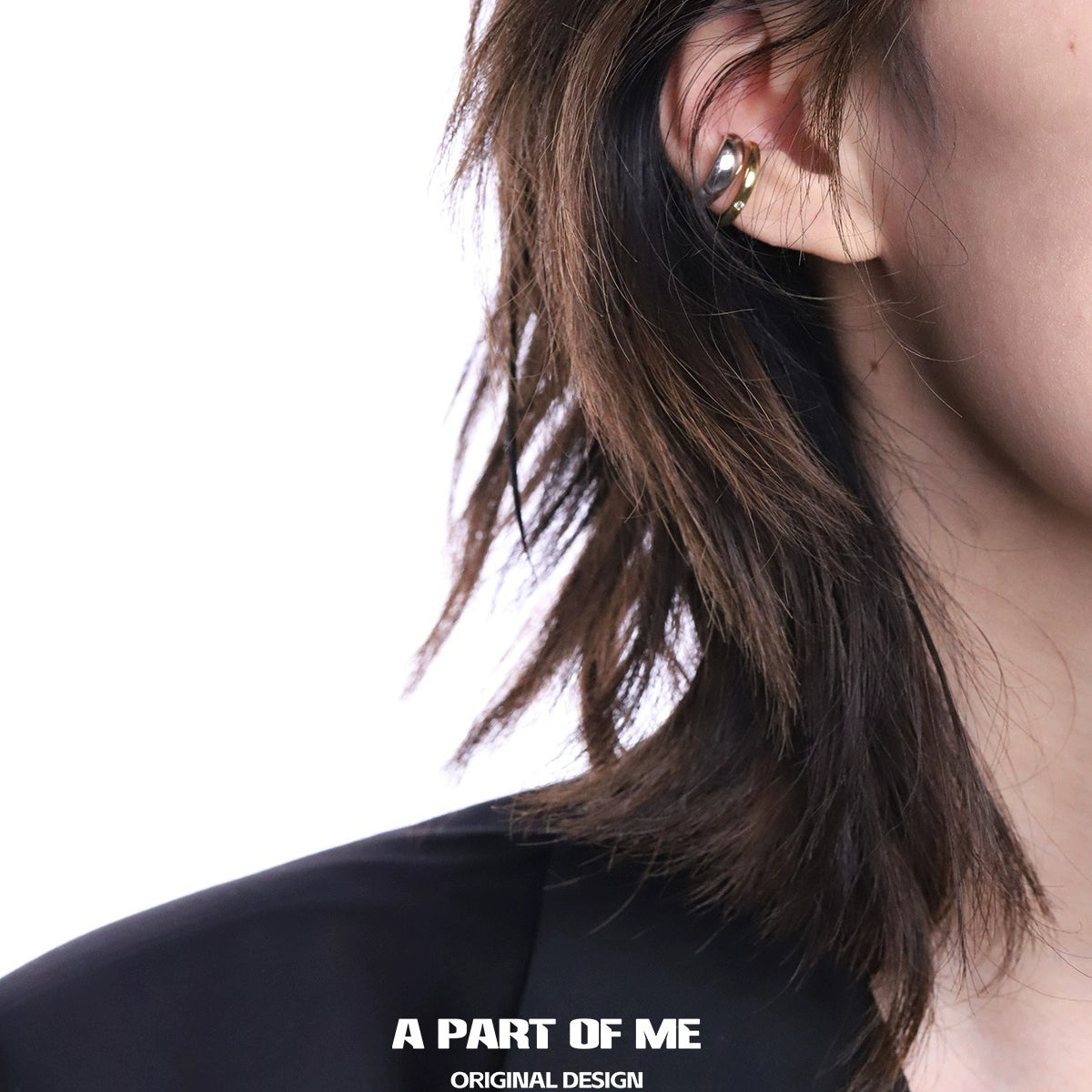 Two-Tone Diamond Accent Ear Clips