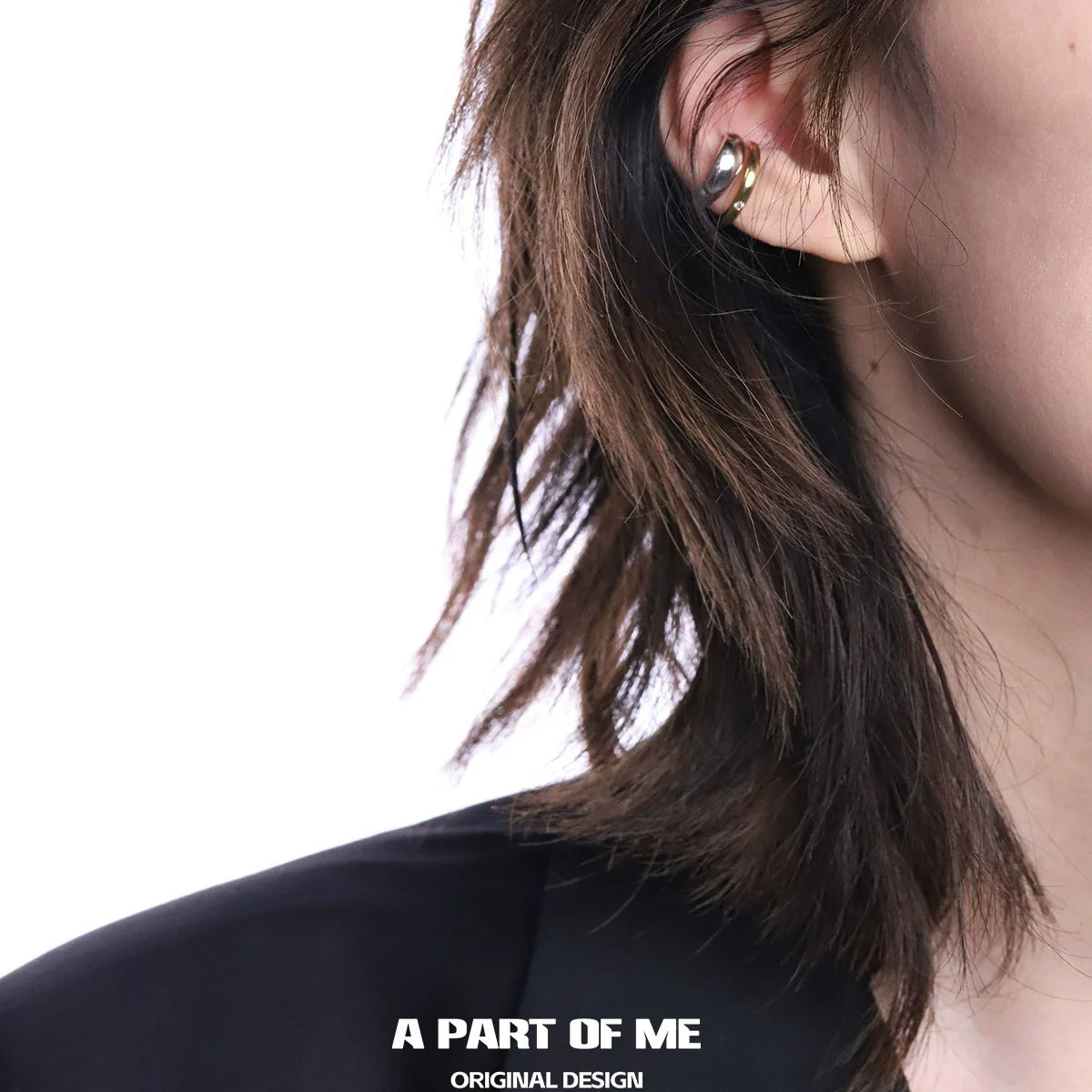 Two-Tone Diamond Accent Ear Clips