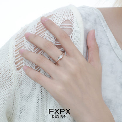 Graceful White Zircon Ring
