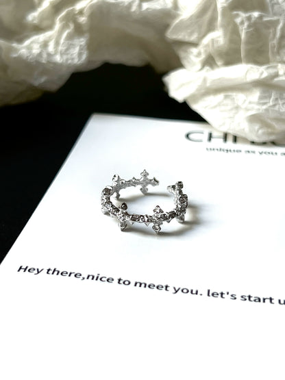 "Star Snow Night" Starburst Ring
