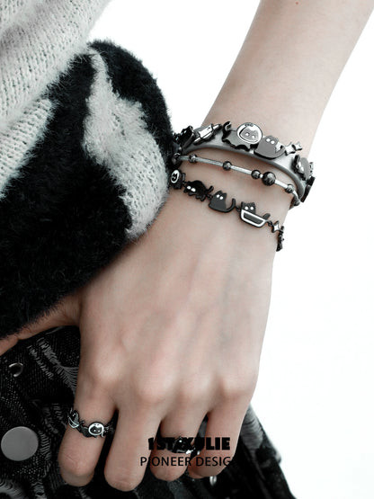 Y2K Playful Kitty Cute Leather Bracelet
