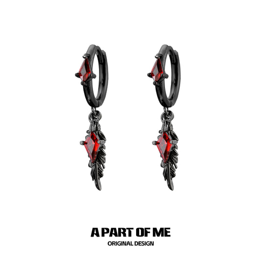 Y2K Feather Zircon Earrings