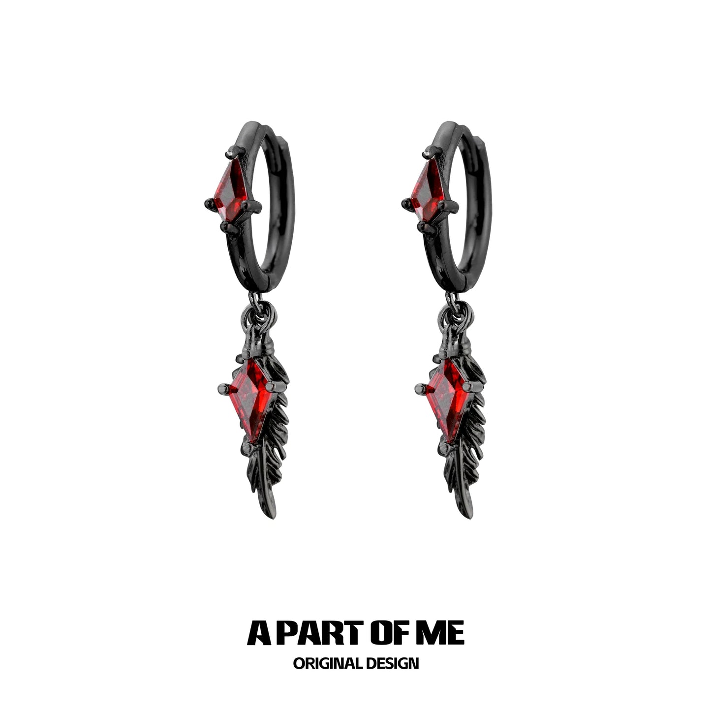 Y2K Feather Zircon Earrings