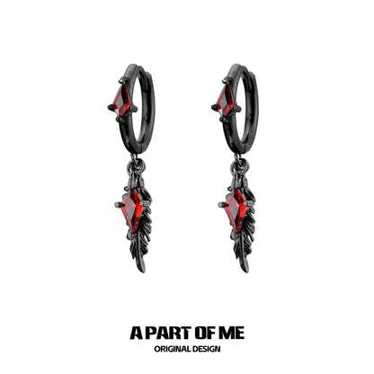 Y2K Feather Zircon Earrings