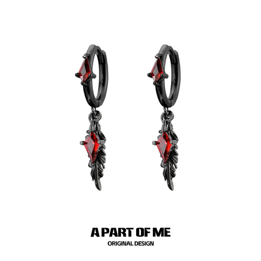 Y2K Feather Zircon Earrings