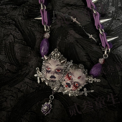 Choker-Ersan Tongsheng original niche personality design dark subculture punk style y2k dark babes choker chain