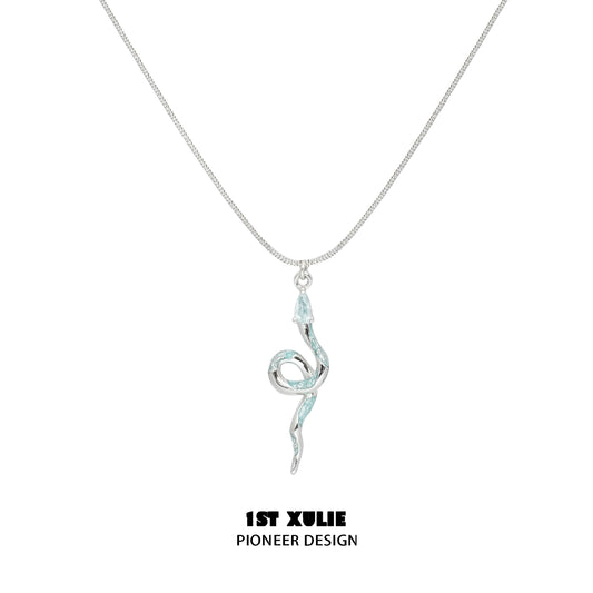 Frozen Snake Hime Silver Necklace