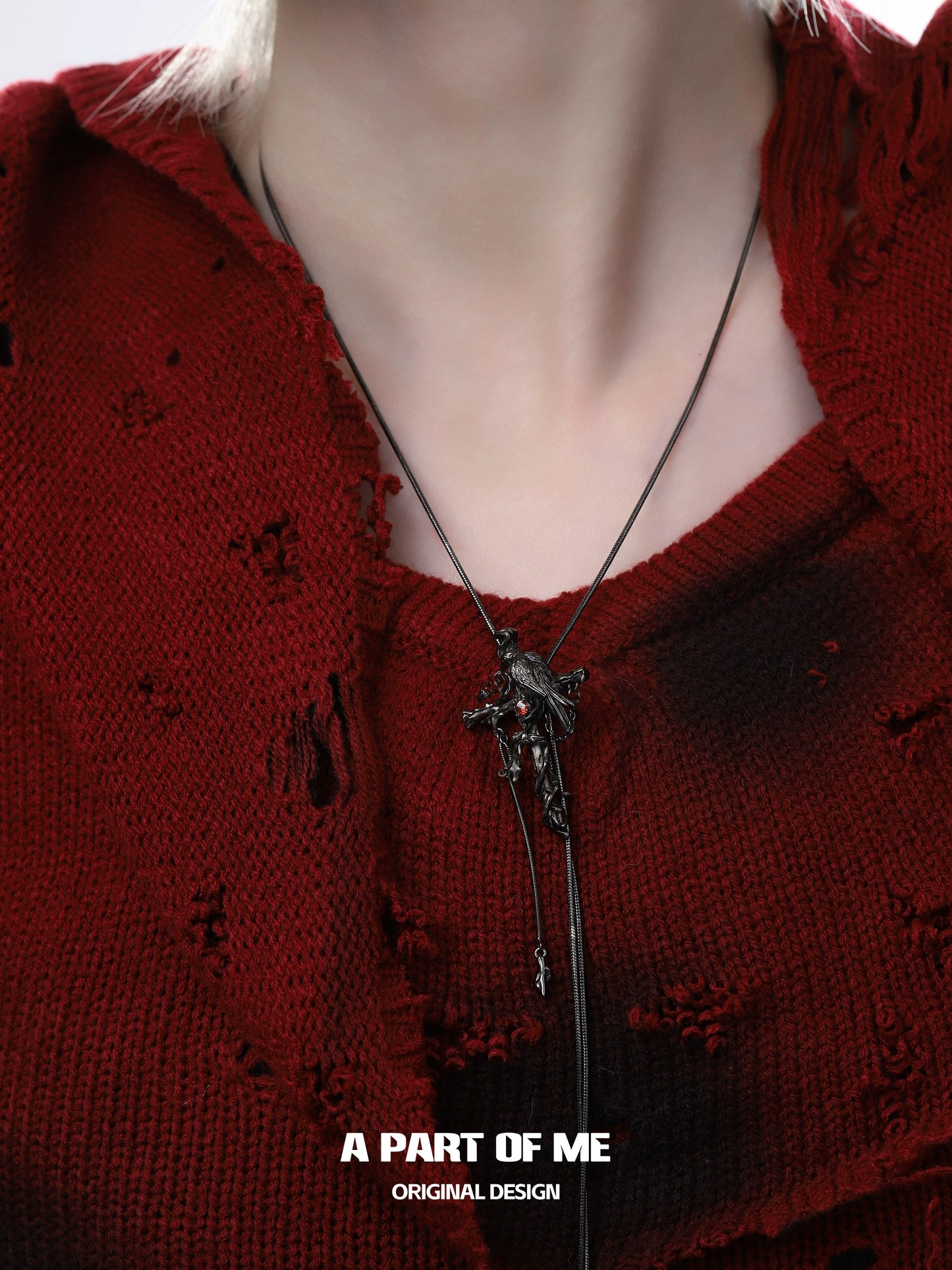 Crow Cross Pull Necklace