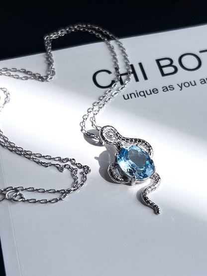 "Glazed Mirror" Topaz Necklace