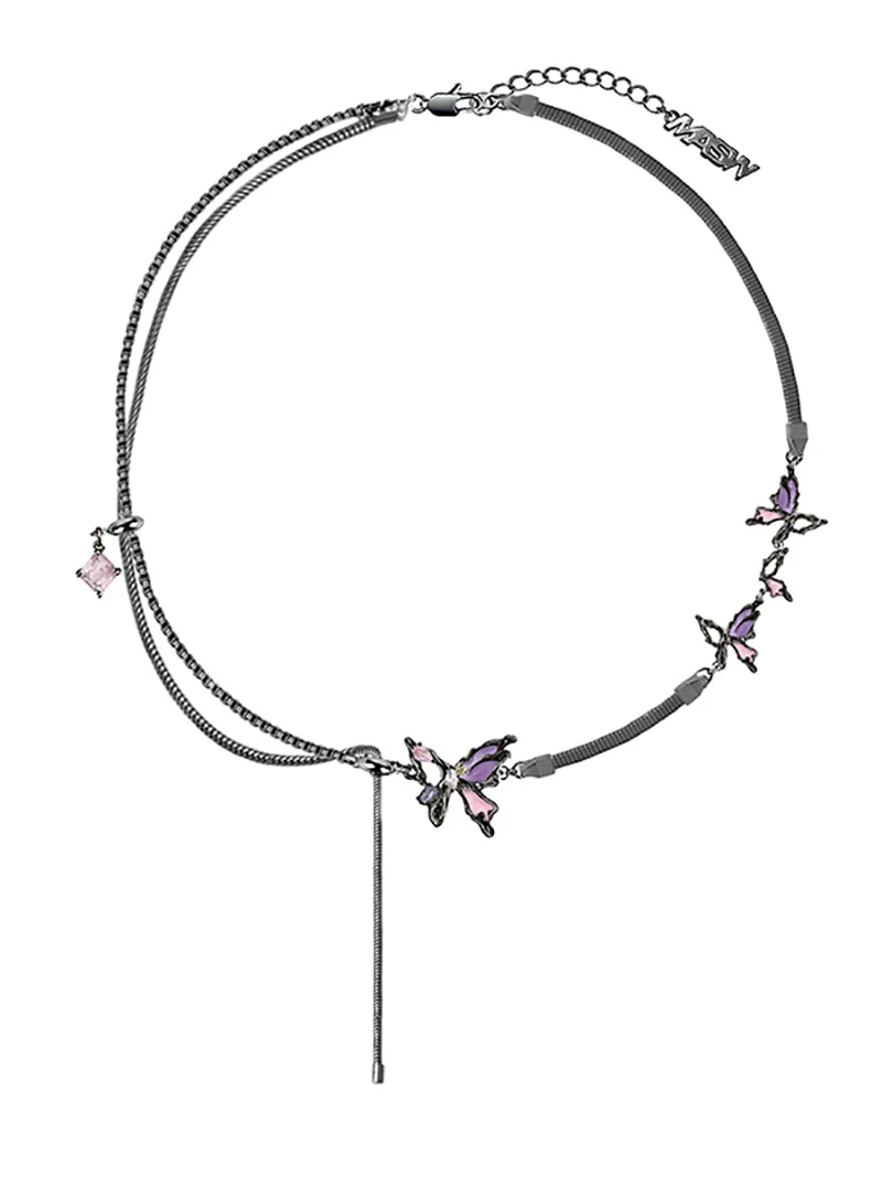 Colorful Butterfly Earrings & Necklace