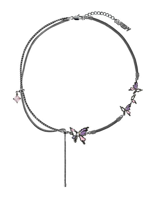 Colorful Butterfly Earrings & Necklace