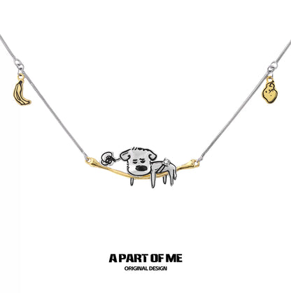 Sleepy Puppy Bone Necklace